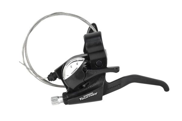 Шифтер/ручка тормоза SHIMANO TOURNEY ST-EF40-F 3sp,левая,3-пер.,трос 1750мм,черный