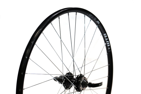 Колесо 26" MTB,заднее, двойной обод WTB ZX18P 26X32HX14G ,алюм.сплав, черный,черная втулка JY-D142TSE,под кассету 8-9пер.,крепление ротора IS6